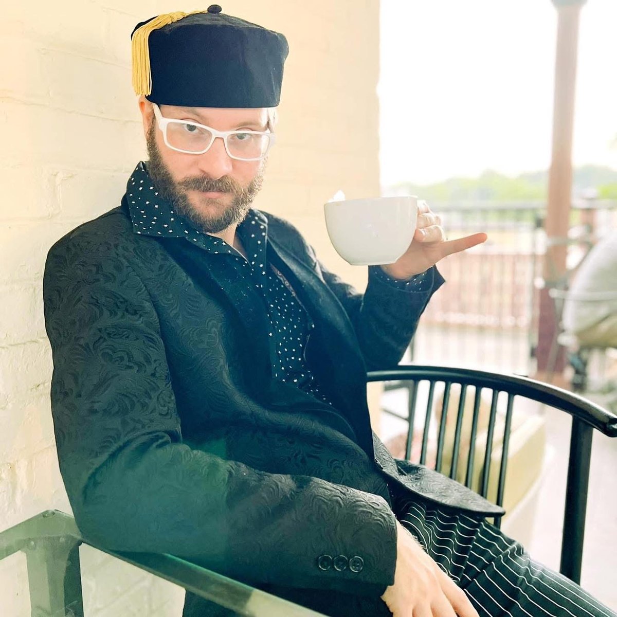 Chad Canfield in theatrical attire